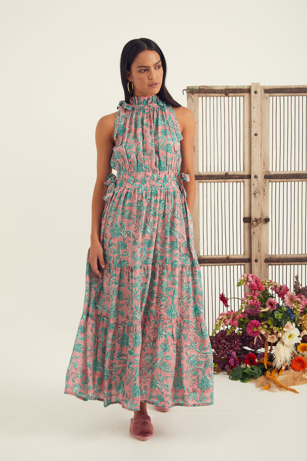 Heera Dress - Pink Jungle Print