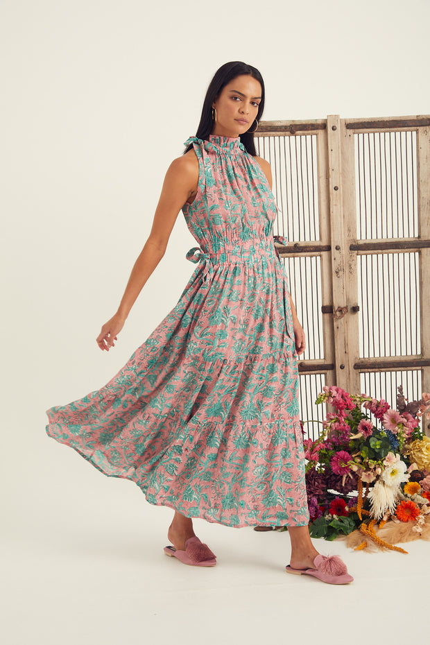 Heera Dress - Pink Jungle Print