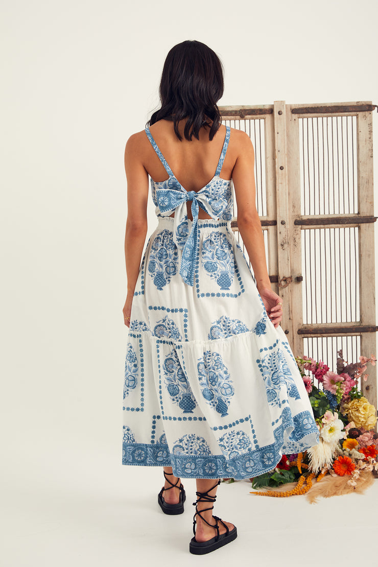 Lulu Dress - Indigo Taj Print